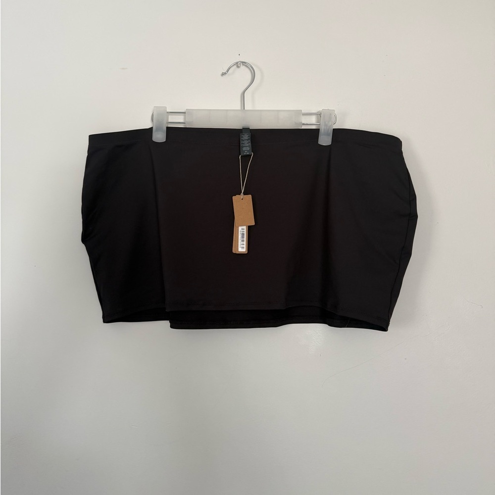 Skims Recycled Swim Micro Mini Skirt Womens 2X Onyx Black Pull On Swimwear